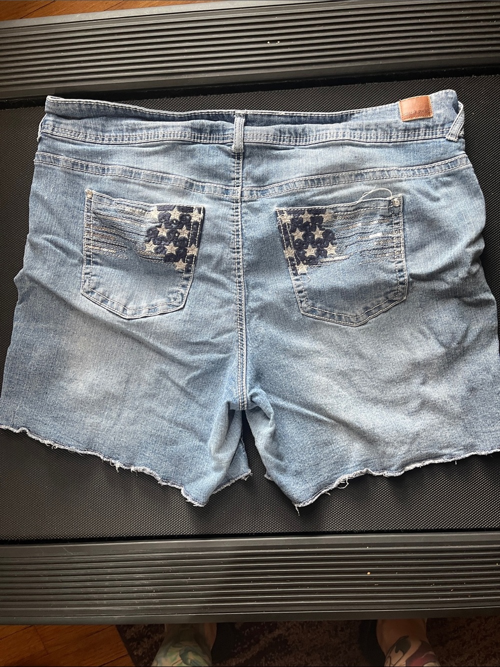 Wallflower Light Blue Denim Shorts with Star Pocket Accents